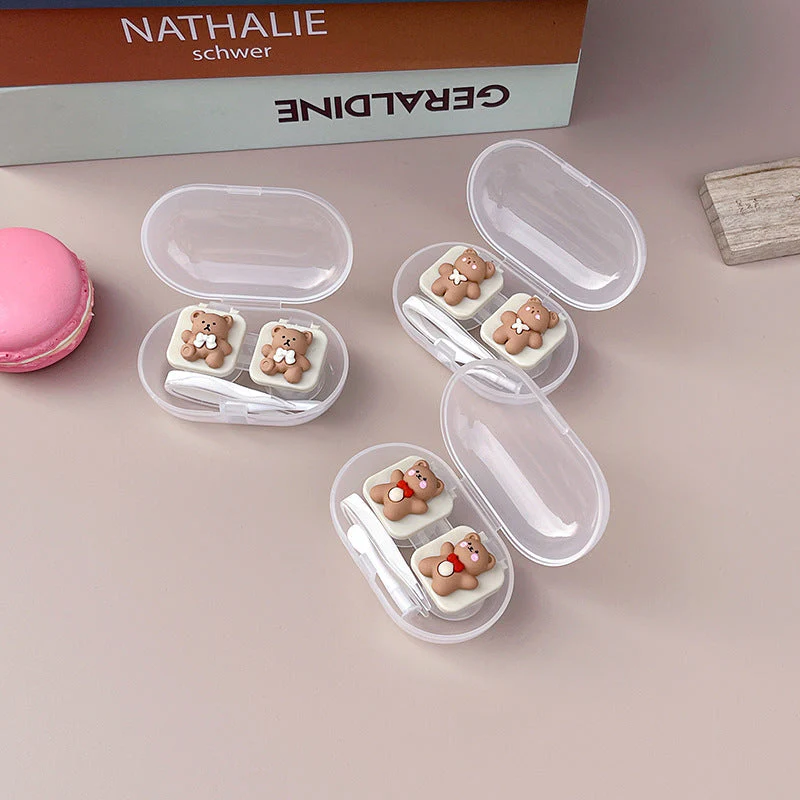Cute Bear Colored Contact Lens Case - Roseibase