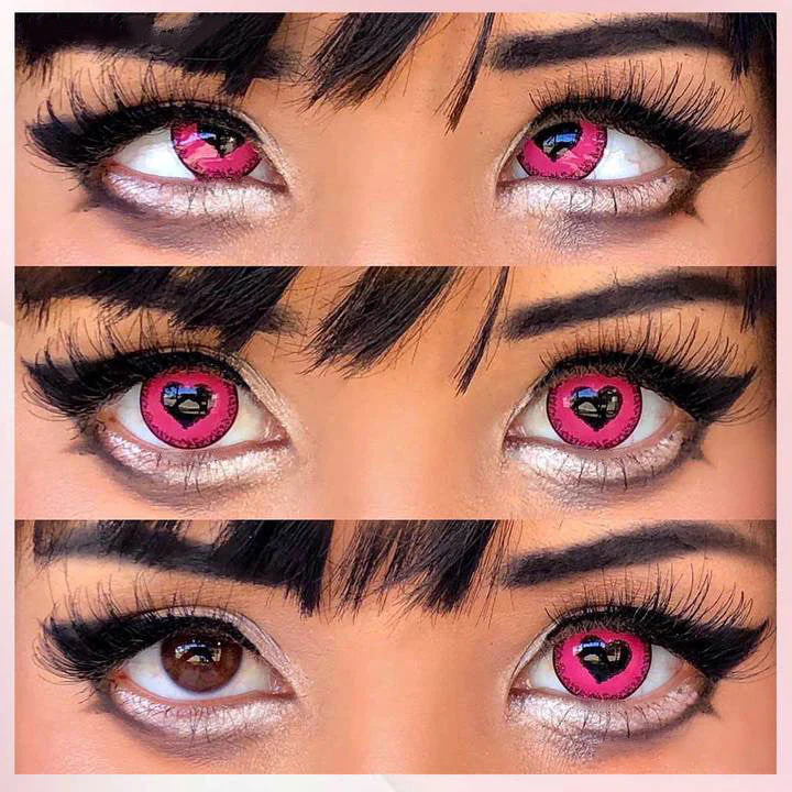 Halloween Starry Sky Anime Yandere Pink Colored Contact Lenses - Roseibase