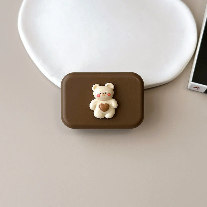 Cute Bear Pupil Colored Contact Lens Case - Roseibase