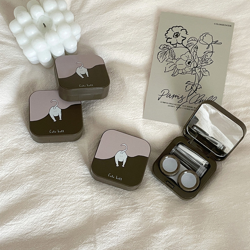 Cute Cartoon Design Colored Contact Lens Case - Roseibase