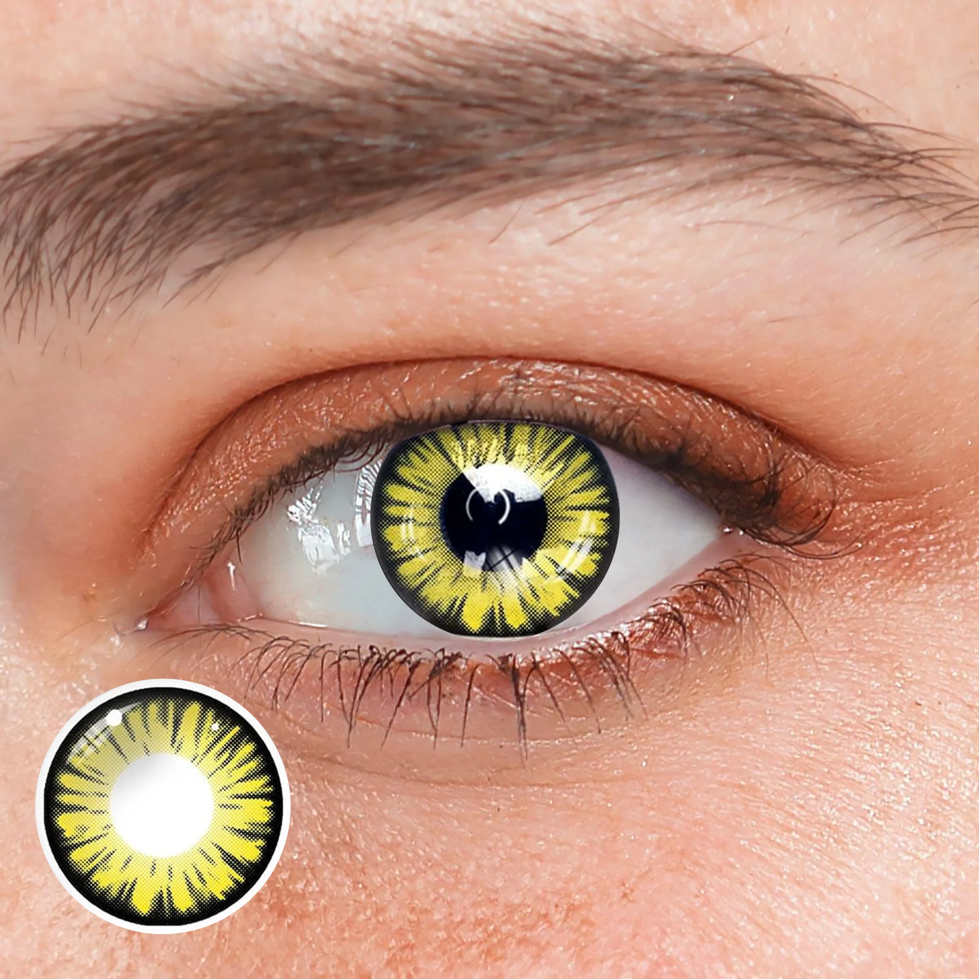 Halloween Miracle Yellow Prescription Colored Contact Lenses - Roseibase
