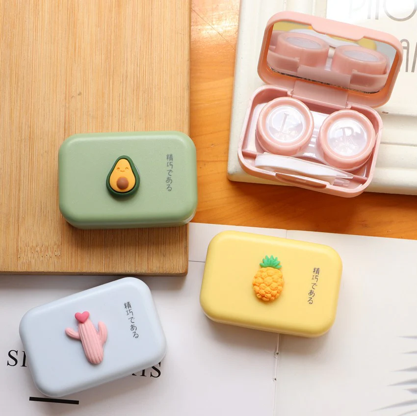 INS Fish-like Simple Colored Contact Lens Case - Roseibase