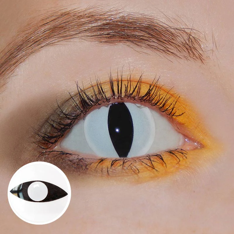 Halloween White Cat Eye Colored Contact Lenses - Roseibase