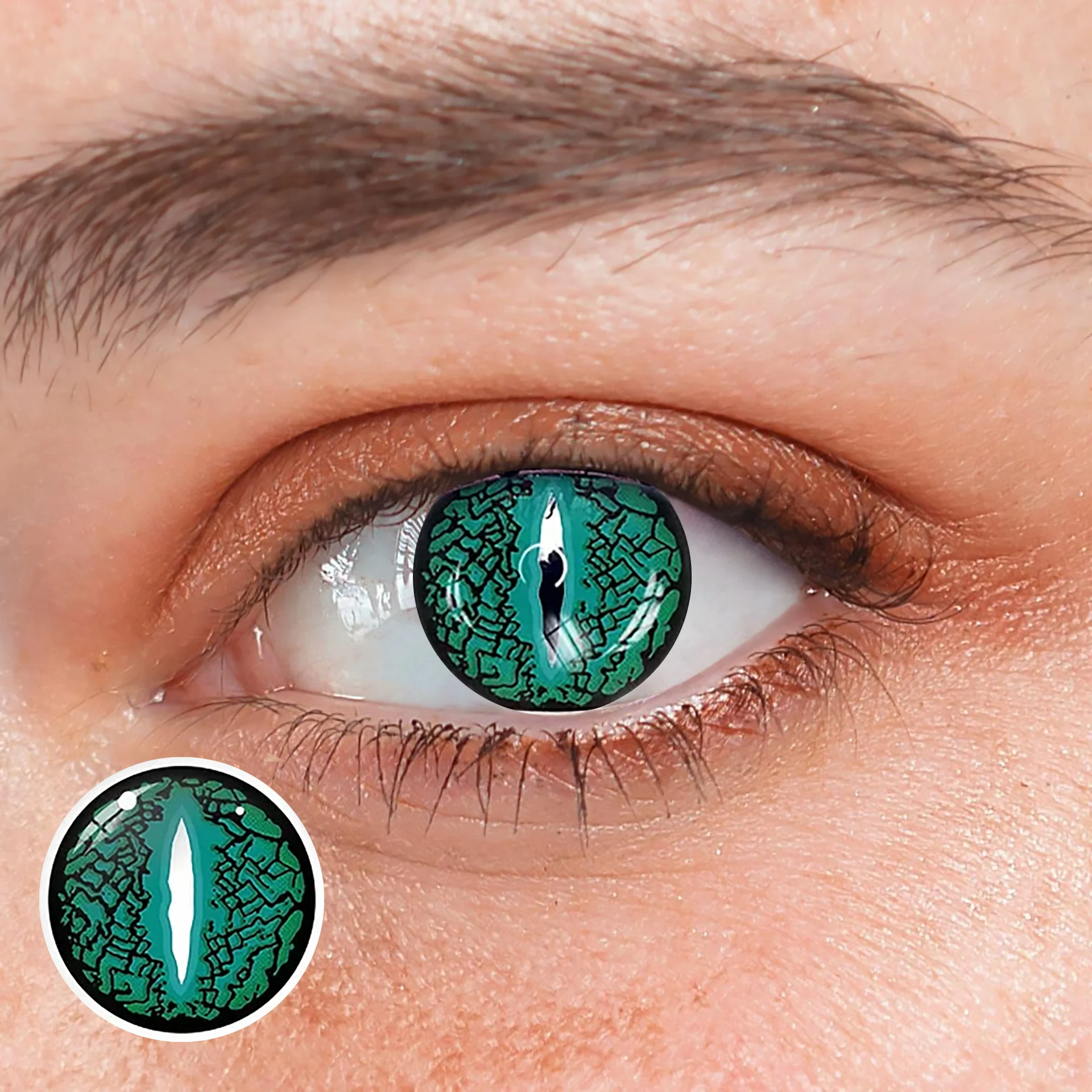 Halloween LizardEye Green Colored Contact Lenses - Roseibase