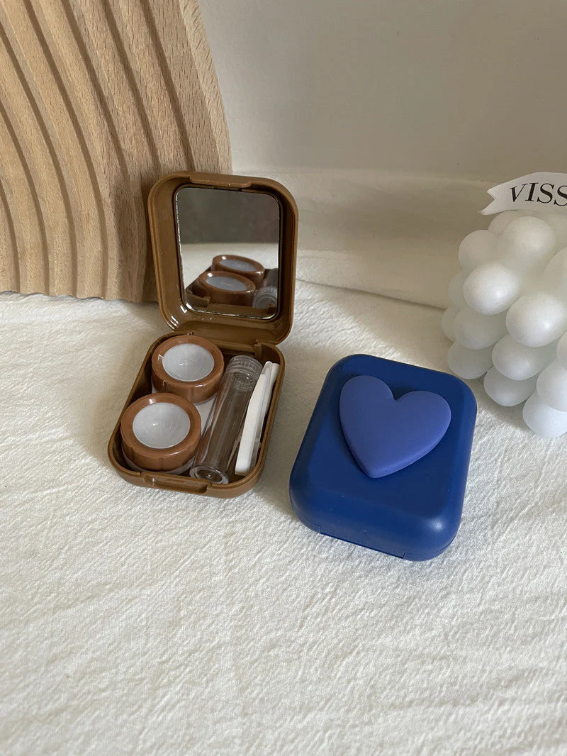 Heart Shape Colored Contact Lens Case - Roseibase