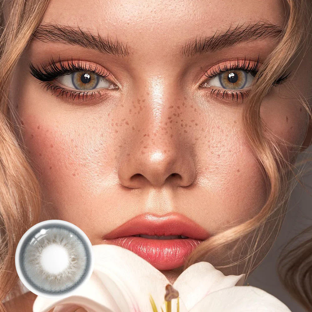 Flora Gray Prescription Colored Contact Lenses - Roseibase
