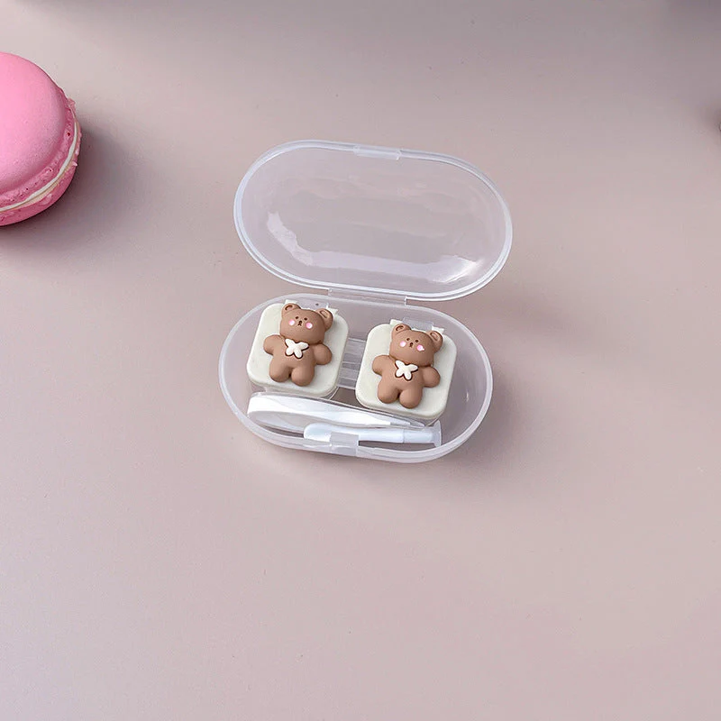 Cute Bear Colored Contact Lens Case - Roseibase