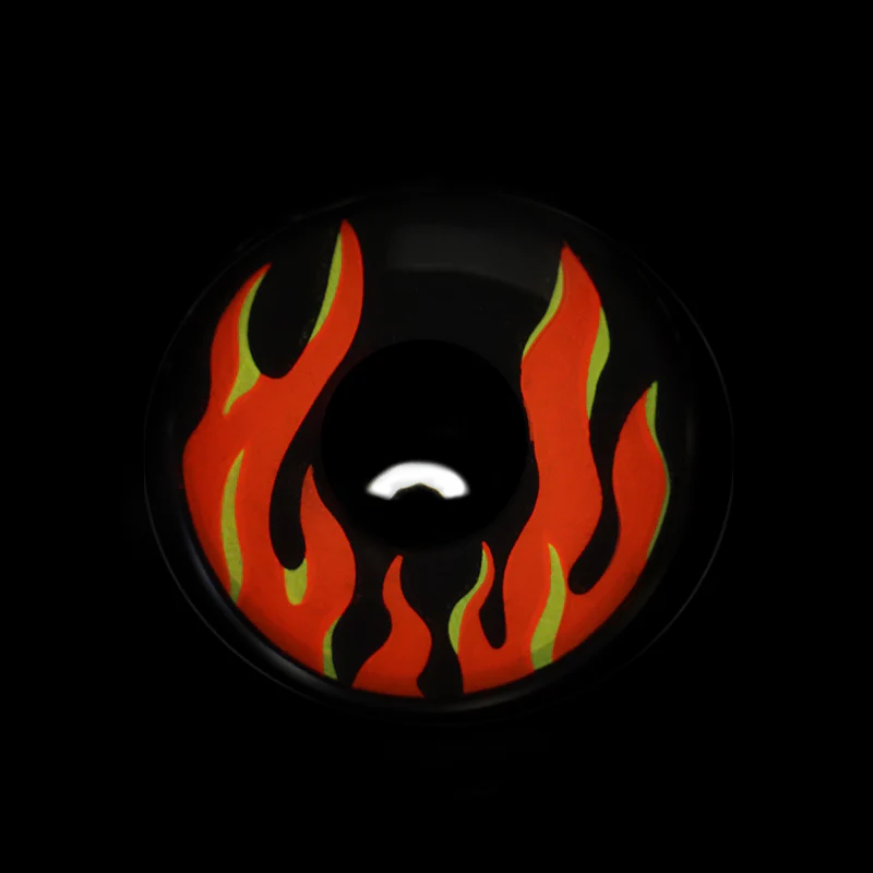 Cosplay Burning Flame Red Colored Contact Lenses - Roseibase