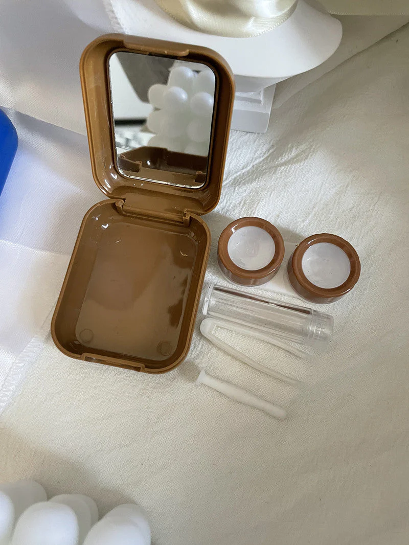 Heart Shape Colored Contact Lens Case - Roseibase