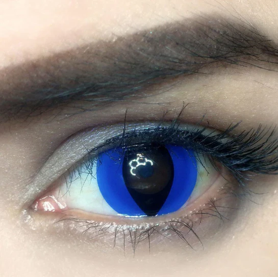 Cosplay Cat Eye Blue Colored Contact Lenses - Roseibase
