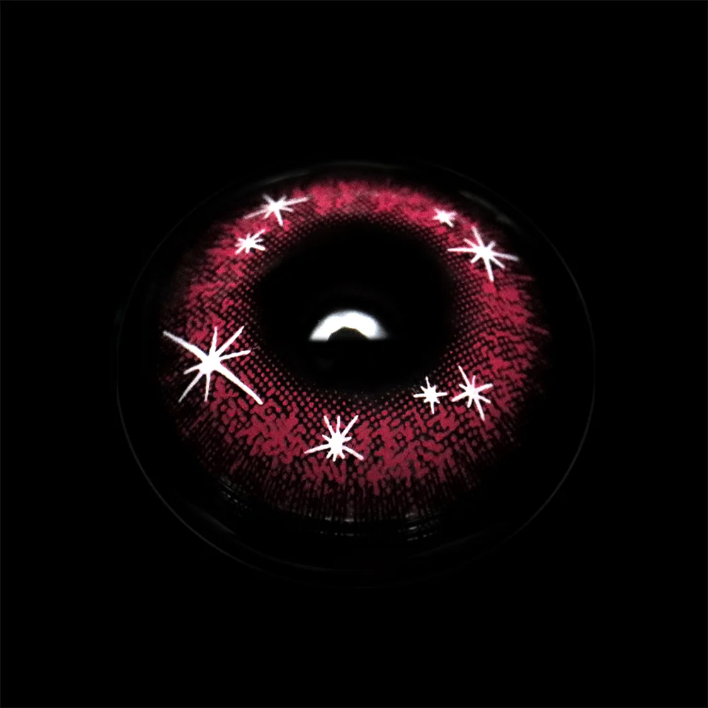 Cosplay Star Eyes Red Colored Contact Lenses - Roseibase
