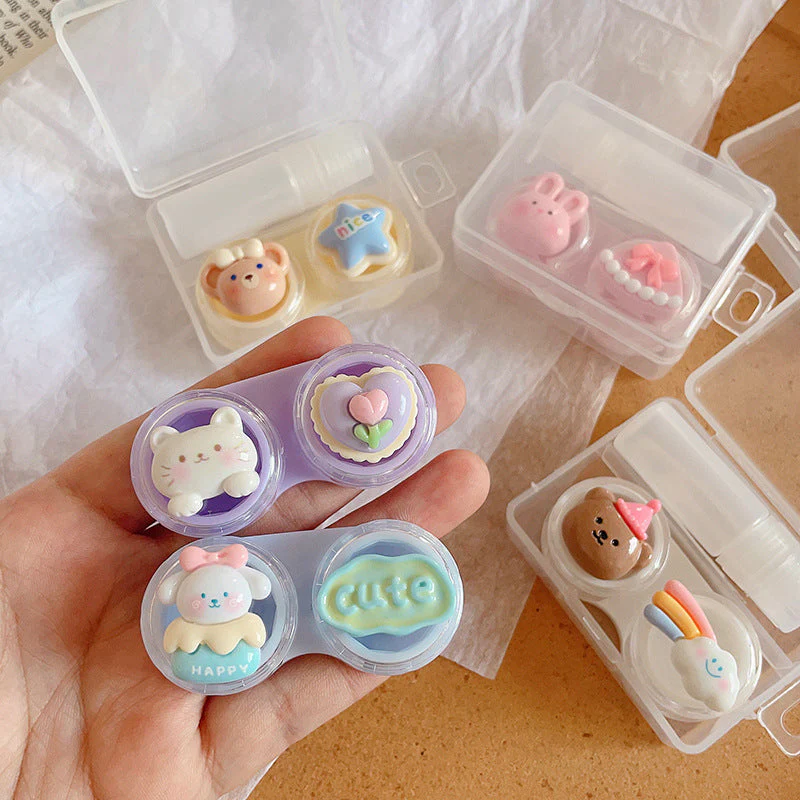 Cute Cartoon Animal Colored Contact Lens Case - Roseibase