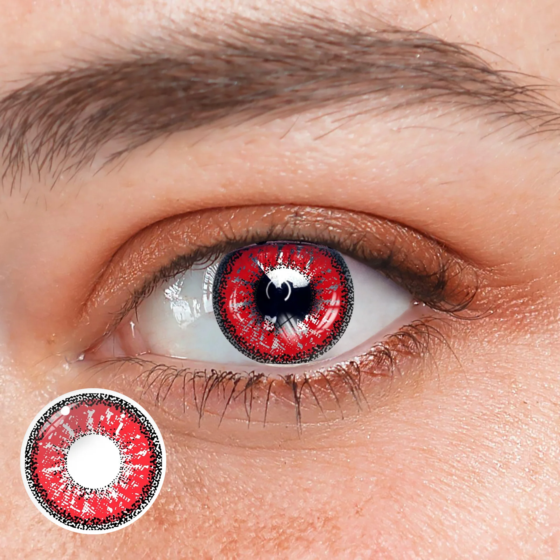 Cosplay ICE Red Prescription Colored Contact Lenses - Roseibase