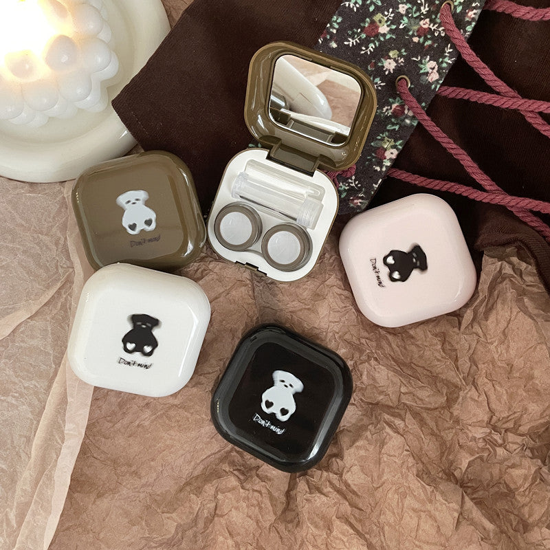 Milk Tea Bear Colored Contact Lens Case - Roseibase