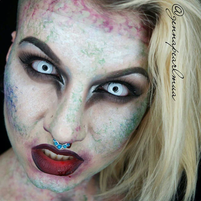 Halloween White block Prescription Colored Contact Lenses - Roseibase