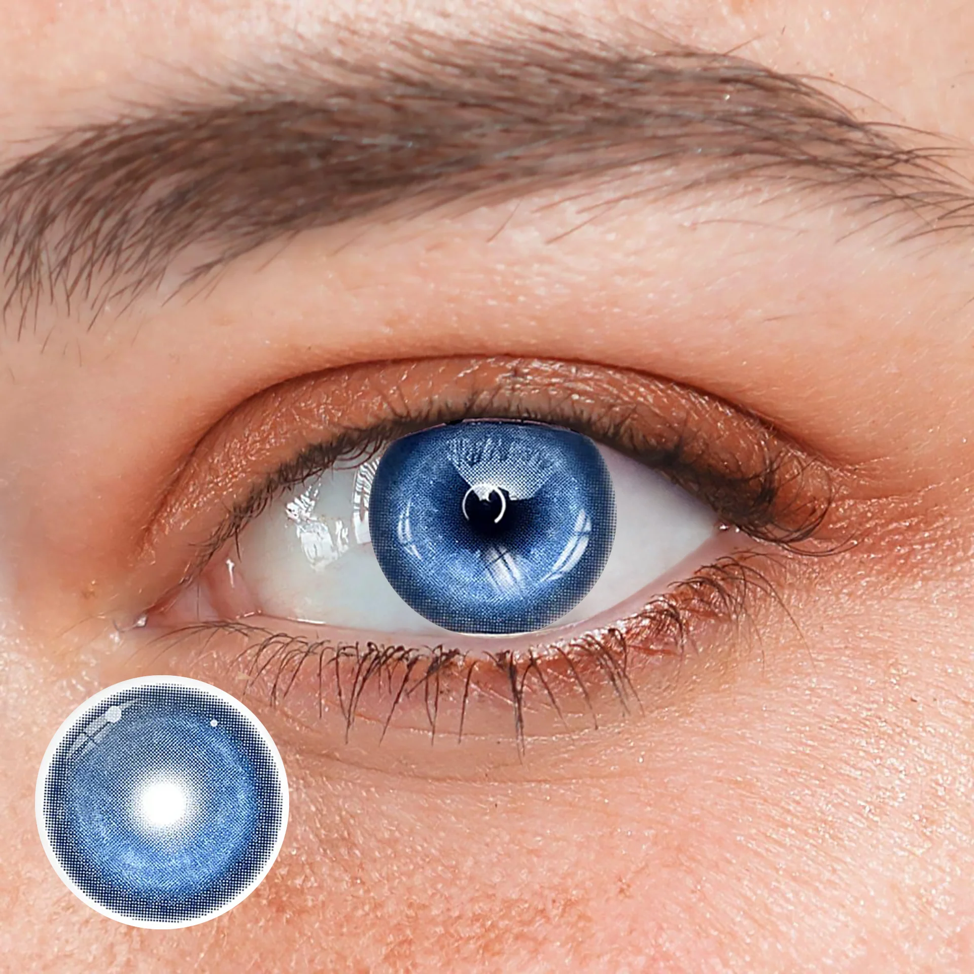 Cosplay KOI Dark Blue Colored Contact Lenses - Roseibase
