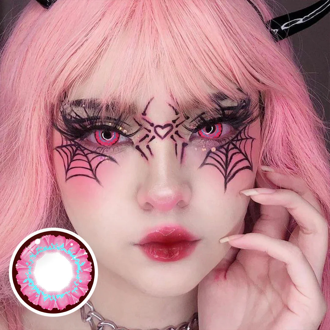 Cosplay Pink love Pink Colored Contact Lenses - Roseibase