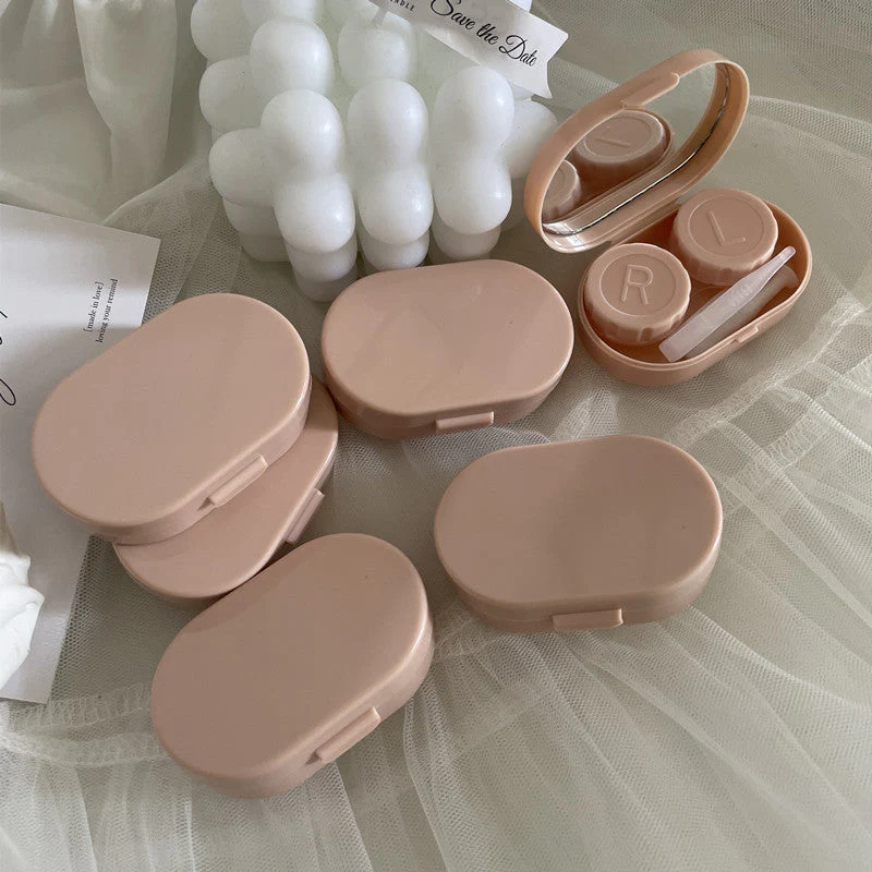 Cream Colored Contact Lens Case - Roseibase