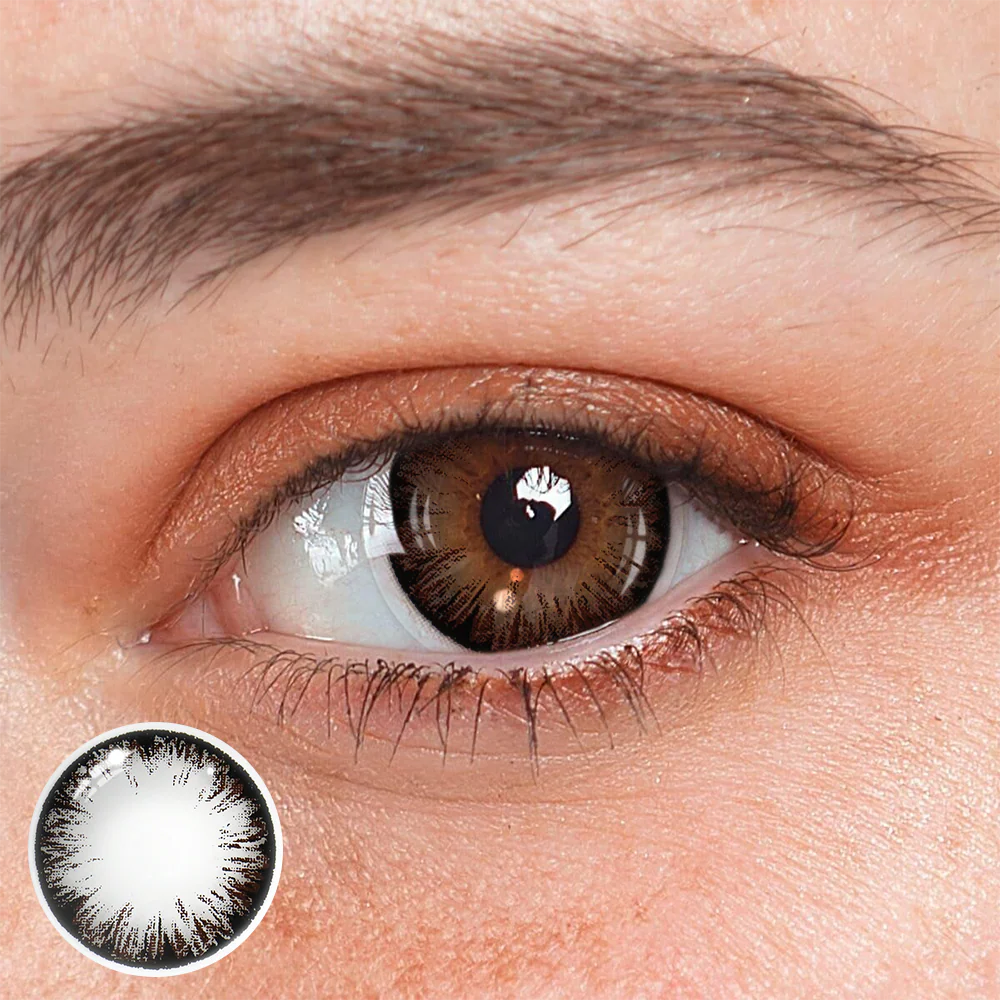 Cosplay Big Eye Girl Coffee Prescription Colored Contact Lenses - Roseibase