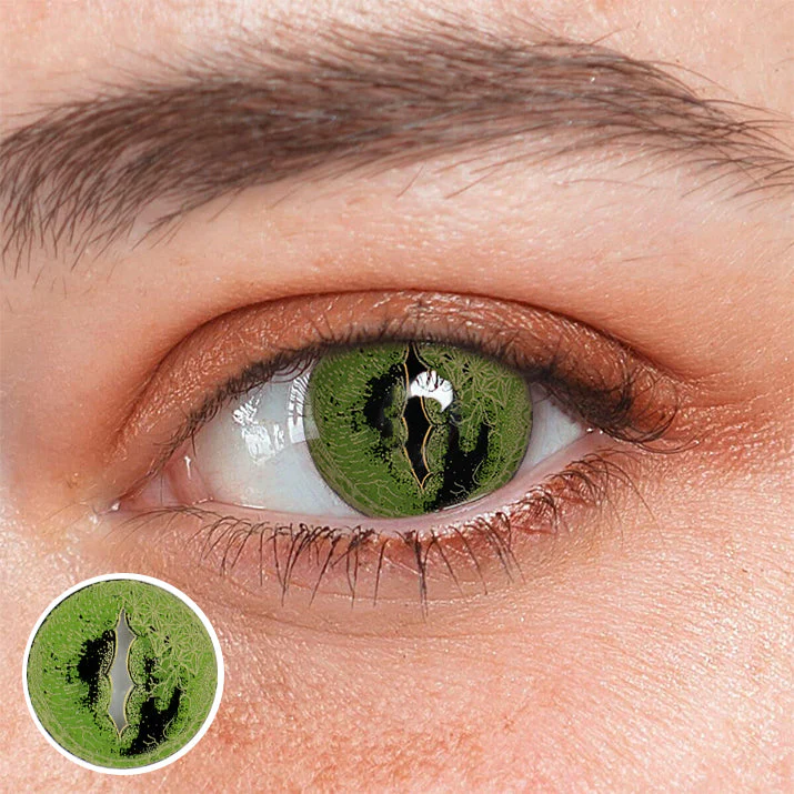 Cosplay Giant Crocodile Green Colored Contact Lenses - Roseibase