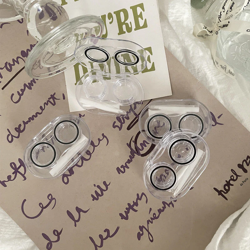 Clear Simple Colored Contact Lens Case - Roseibase