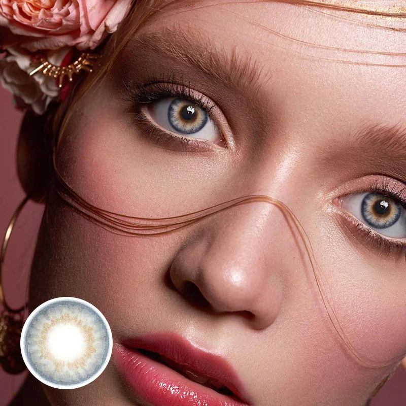 Margaret Dark Blue Colored Contact Lenses - Roseibase