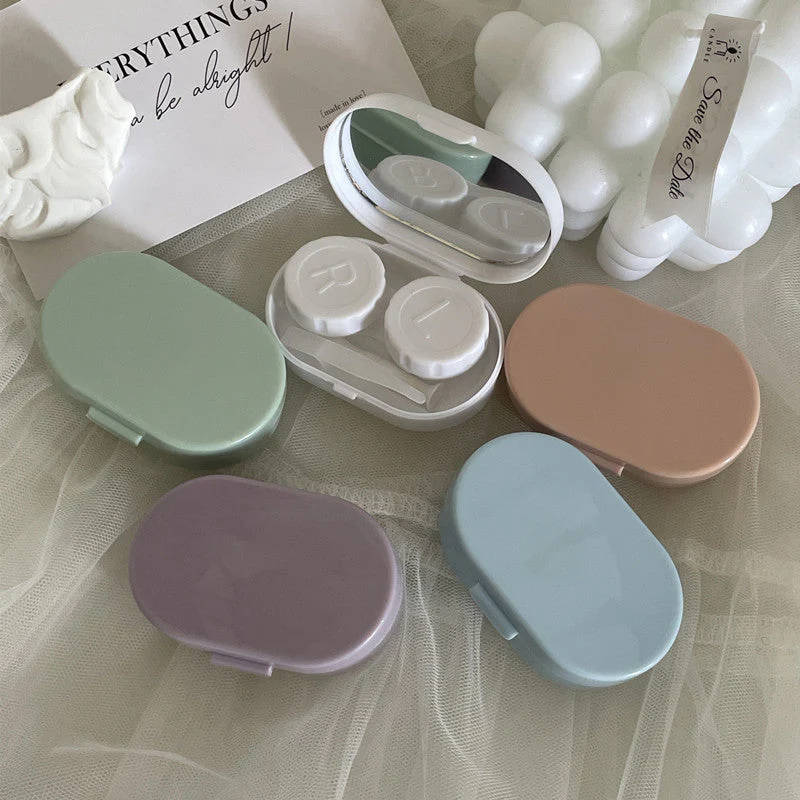 Cream Colored Contact Lens Case - Roseibase