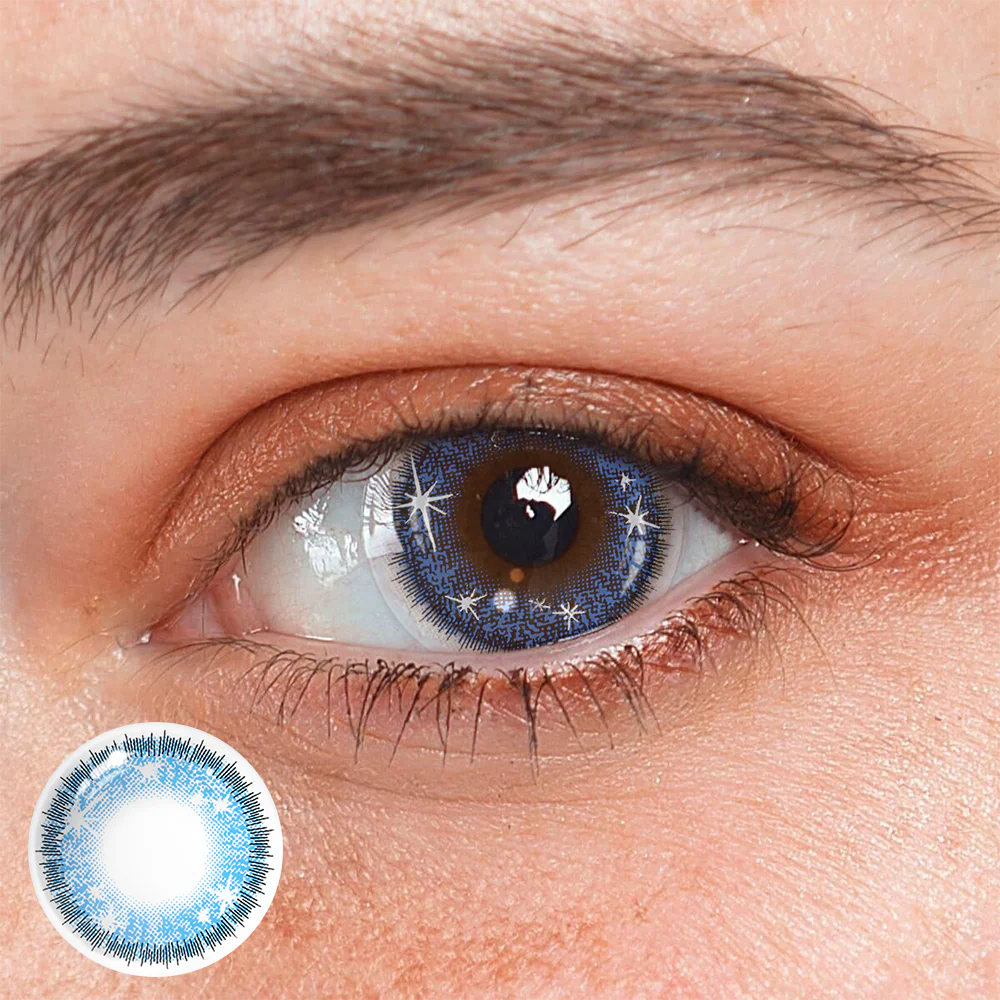 Cosplay Star Eyes Blue Colored Contact Lenses - Roseibase