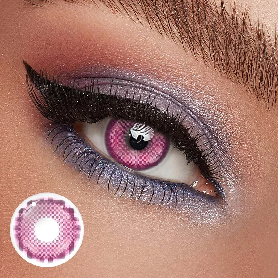 Cosplay Fairy Rose Pink Colored Contact Lenses - Roseibase