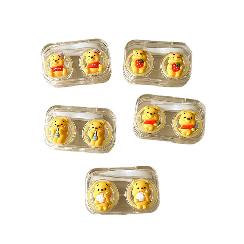 Cute Little Yellow Bear Colored Contact Lens Case - Roseibase