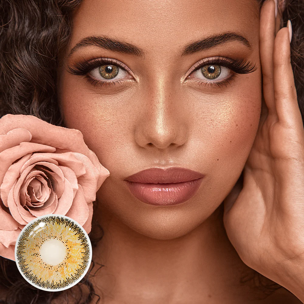 Artemis Golden Sand Colored Contact Lenses - Roseibase