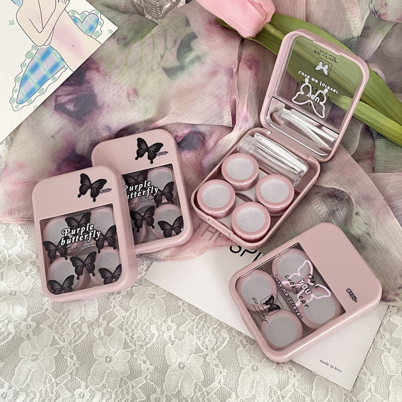 Cool Butterflies Colored Contact Lens Case - Roseibase