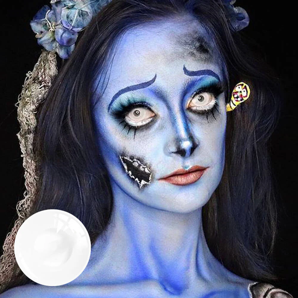 Halloween White block Prescription Colored Contact Lenses - Roseibase
