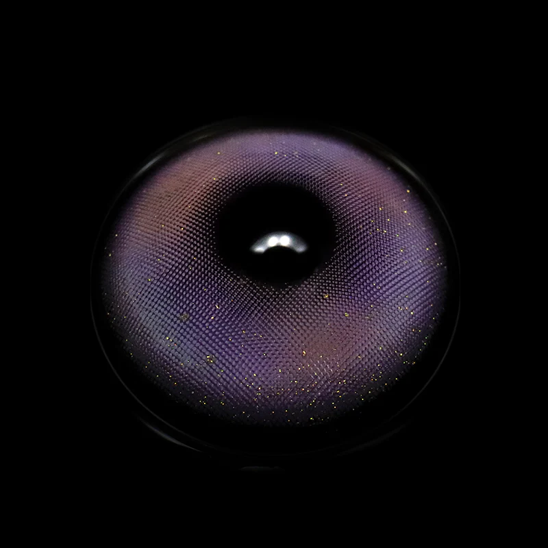 Cosplay Gold Rim Purple Colored Contact Lenses - Roseibase