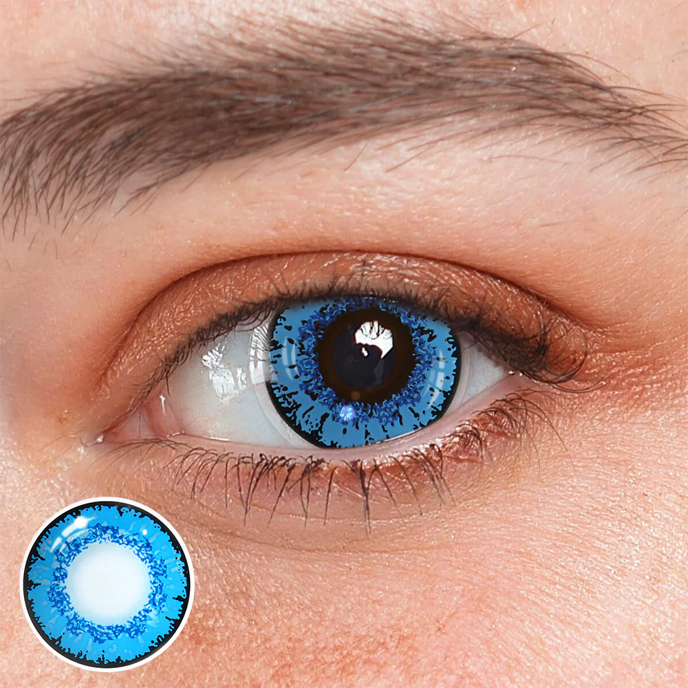 Cosplay Genshin Impact Candace Dark Blue Colored Contact Lenses - Roseibase