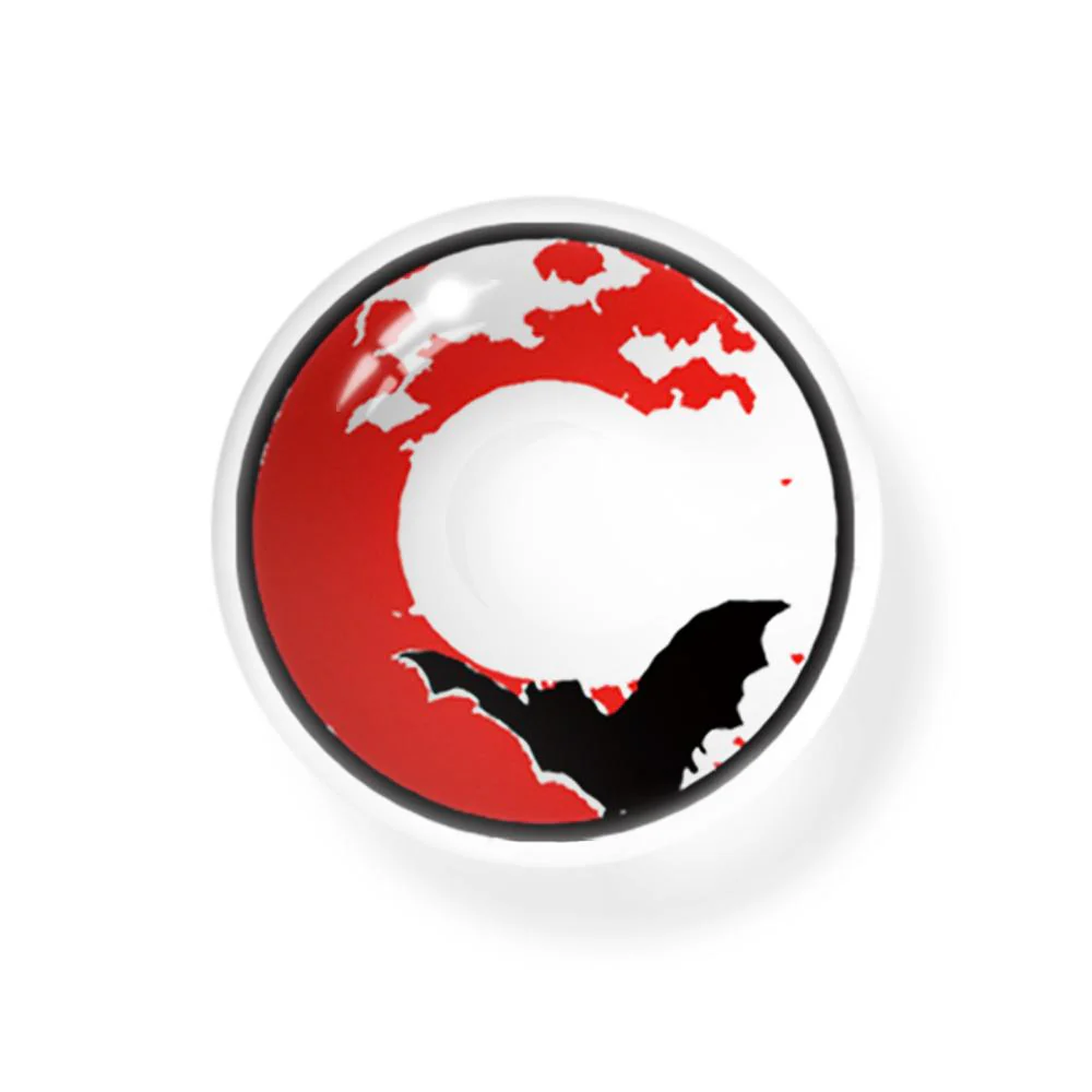 Cosplay Trauma Bat Red Colored Contact Lenses - Roseibase