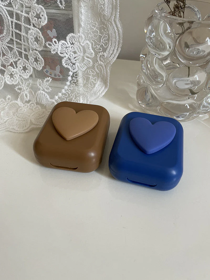 Heart Shape Colored Contact Lens Case - Roseibase