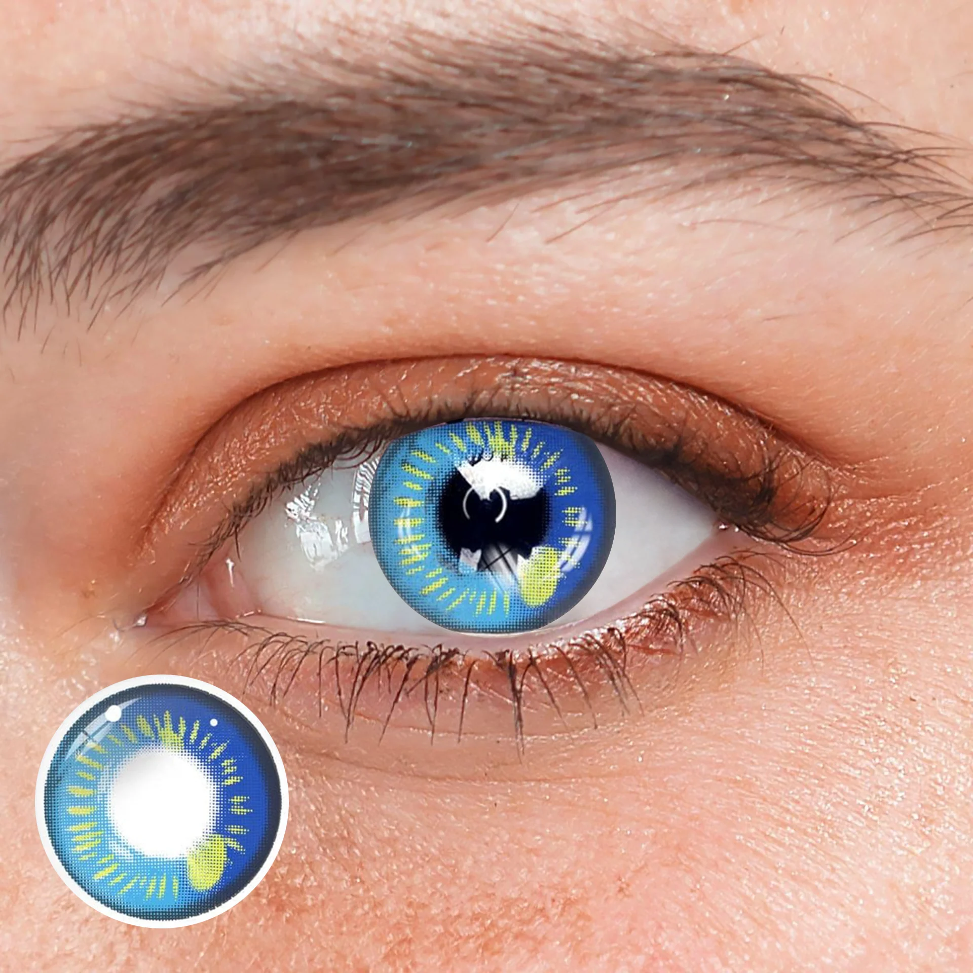 Cosplay Anime Blue Prescription Colored Contact Lenses - Roseibase