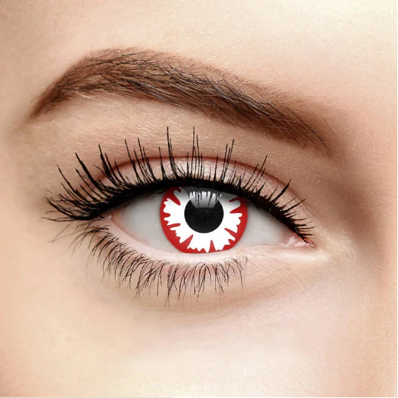 Cosplay WHITE DEMON Red  Colored Contact Lenses - Roseibase