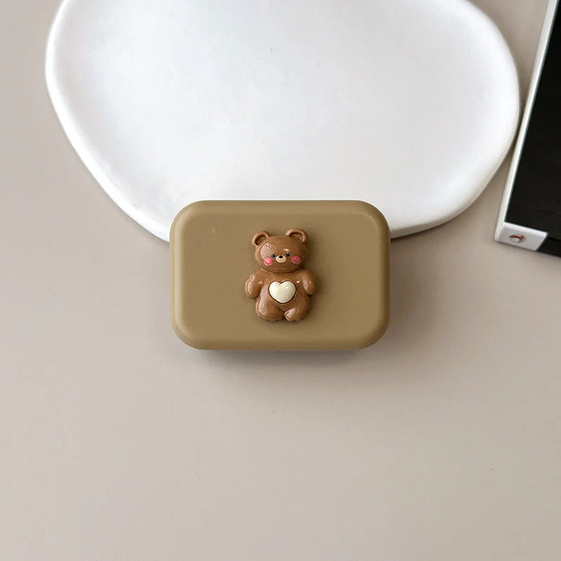 Cute Bear Pupil Colored Contact Lens Case - Roseibase
