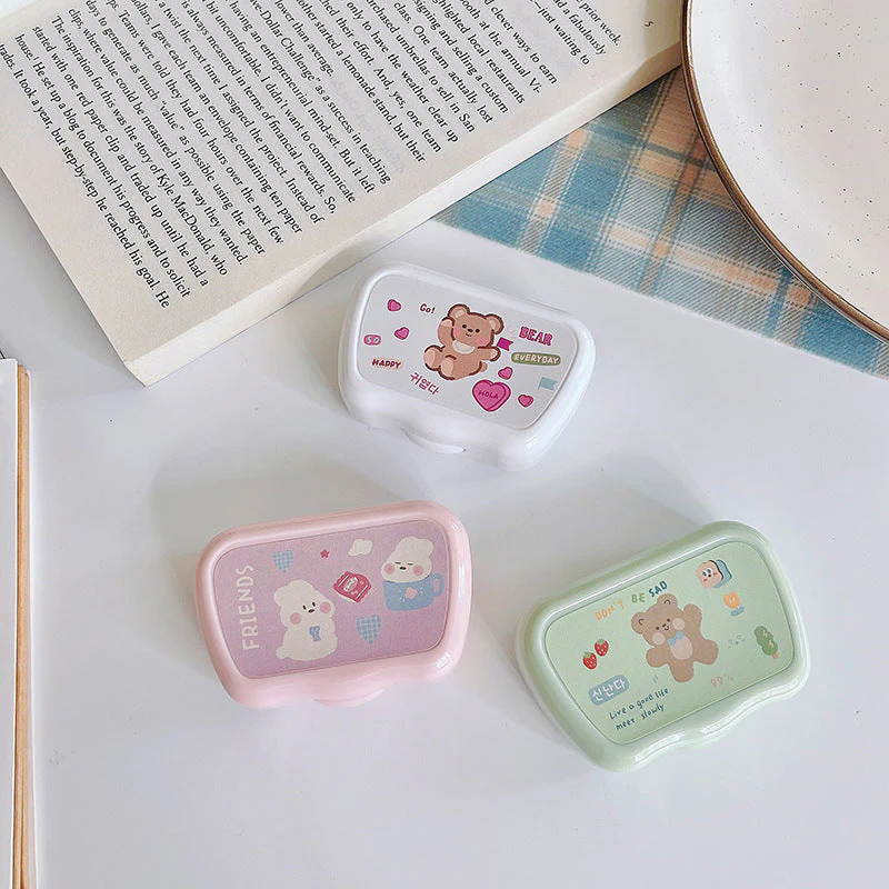 Cute Bear Colored Contact Lens Case - Roseibase