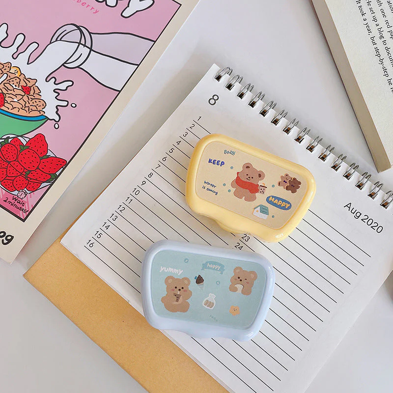 Cute Bear Colored Contact Lens Case - Roseibase