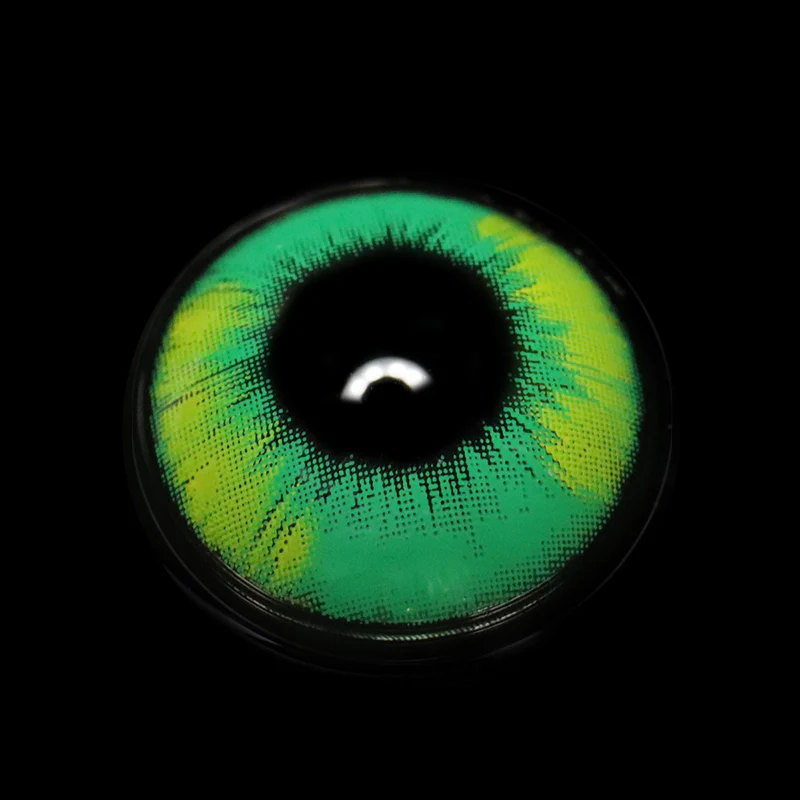 Cosplay Ghost Yellow Green Colored Contact Lenses - Roseibase