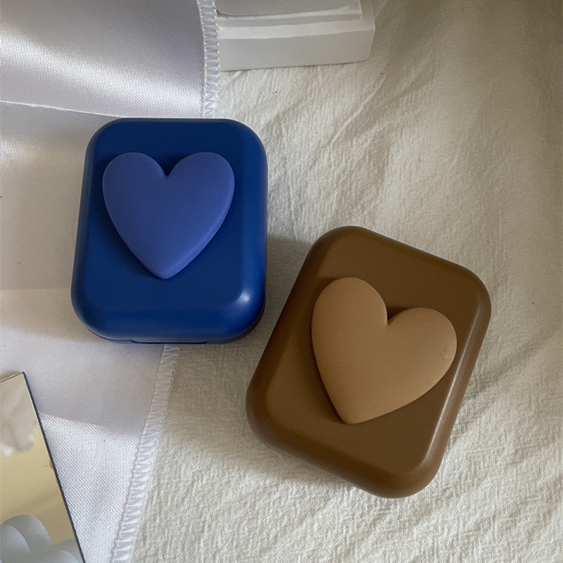Heart Shape Colored Contact Lens Case - Roseibase