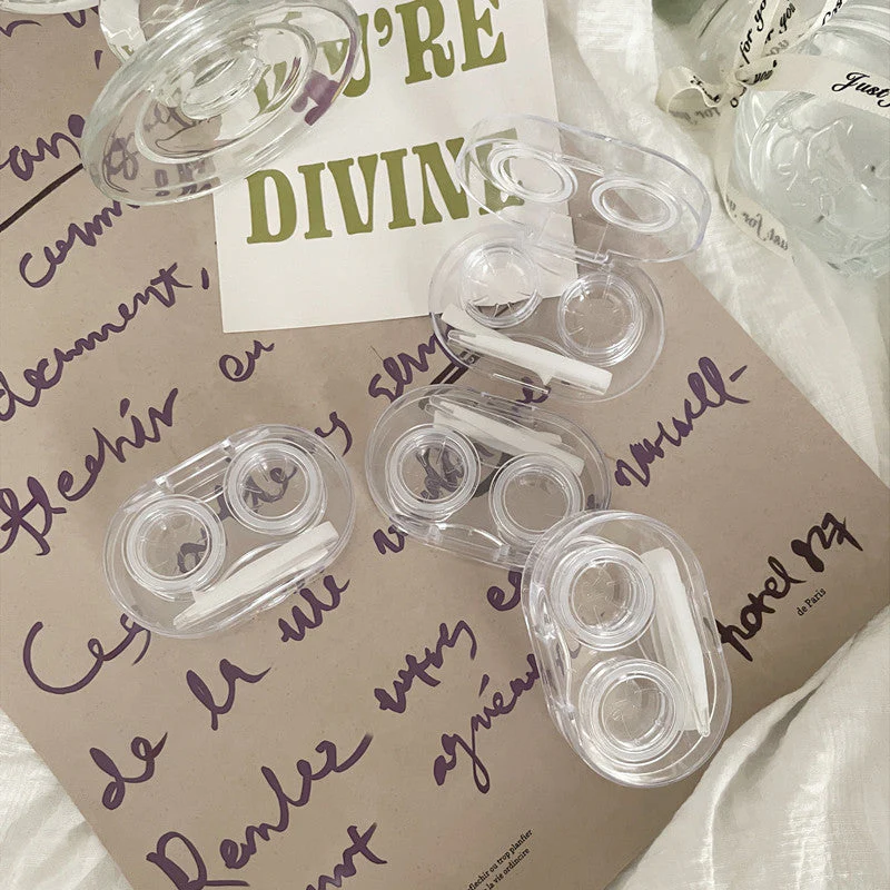 Clear Simple Colored Contact Lens Case - Roseibase