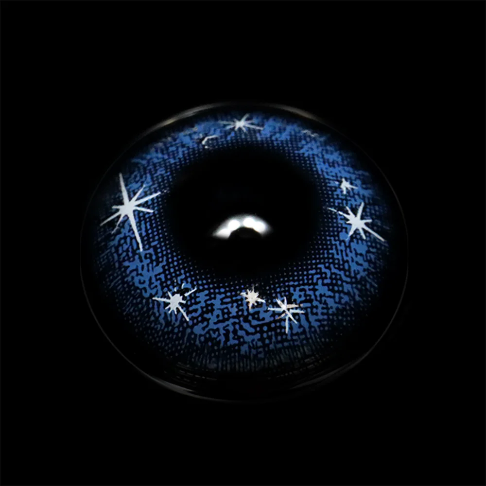Cosplay Star Eyes Blue Colored Contact Lenses - Roseibase