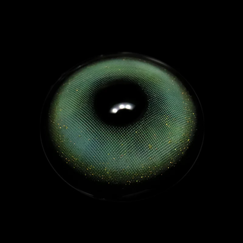 Cosplay Gold Rim Green Colored Contact Lenses - Roseibase