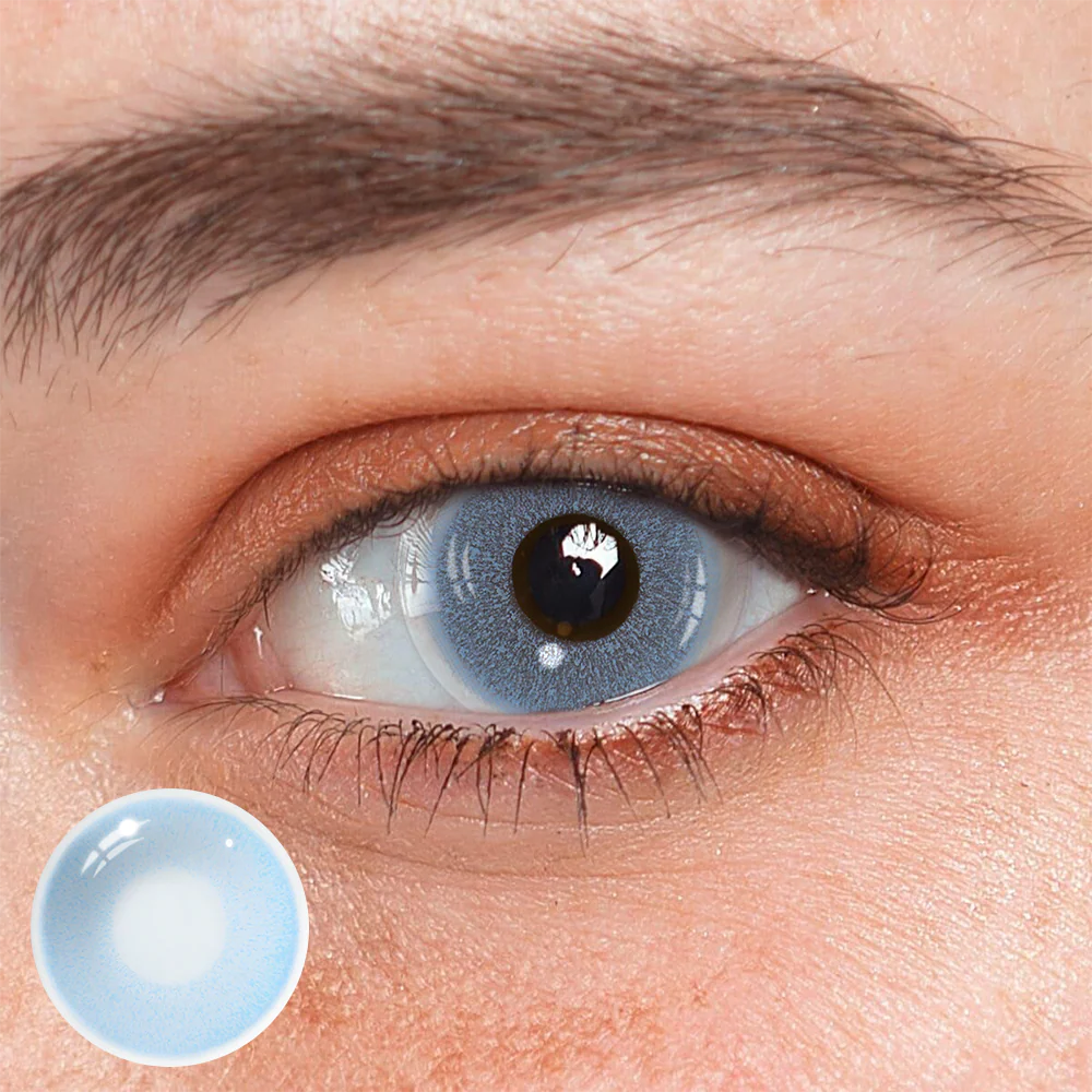 Cosplay Fluorescent Blue Colored Contact Lenses - Roseibase