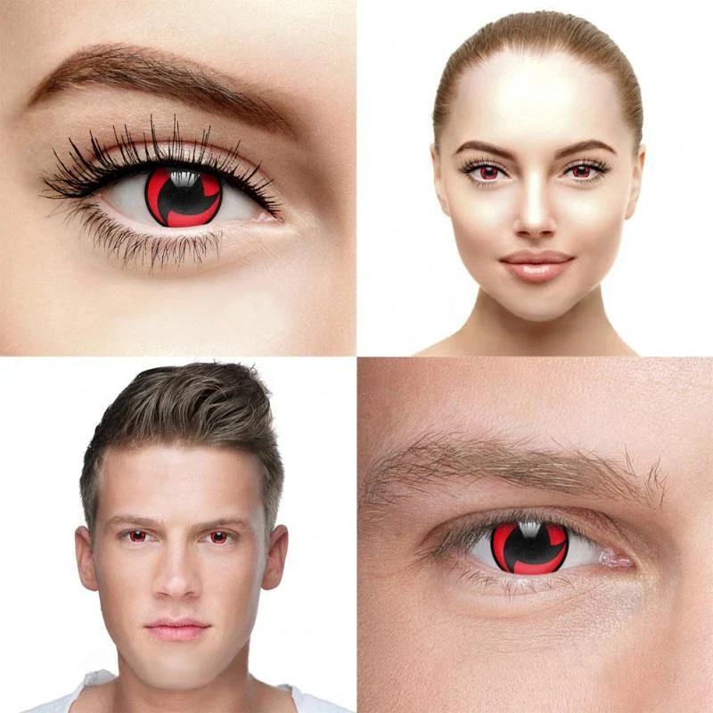 Cosplay Sharingan Red Colored Contact Lenses - Roseibase