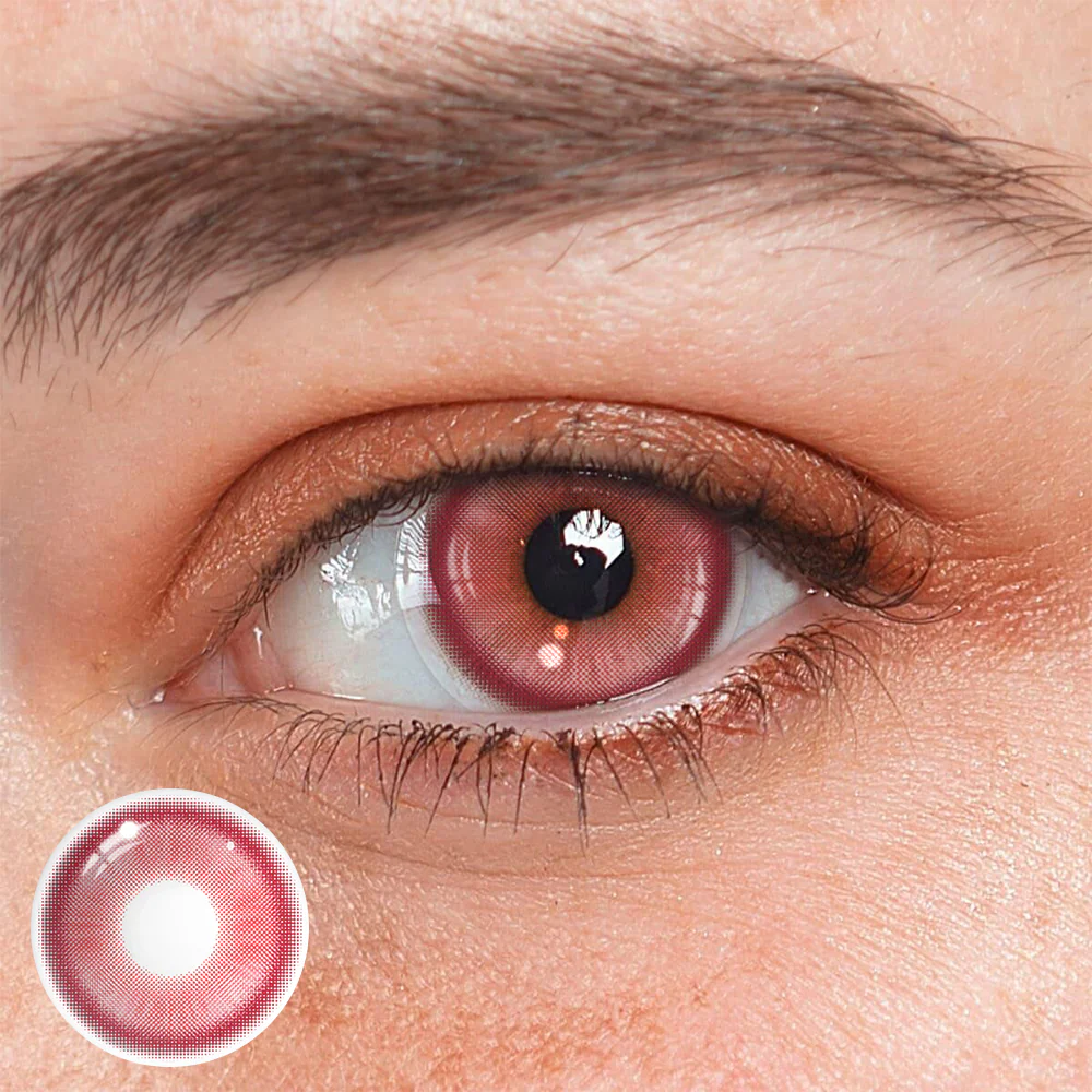 Cosplay Fairy Red Colored Contact Lenses - Roseibase